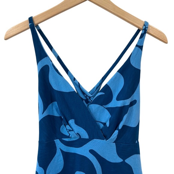 Patagonia Amber Dawn Dress S Blue Floral Organic Cotton Fit & Flare outdoors - Picture 5 of 9